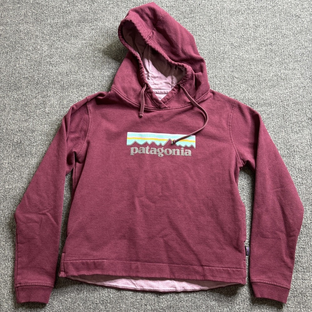 Patagonia Pastel P-6 Logo Uprisal Hoody Sweatshirt Women's M Burgundy